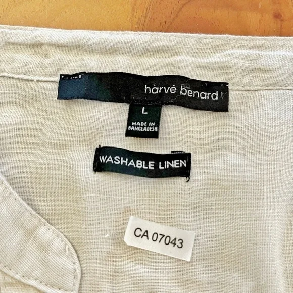 Harve Benard 100% Linen Minimalist Casual Relaxed Fit Button  Down Shirt Blouse. - Picture 3 of 14